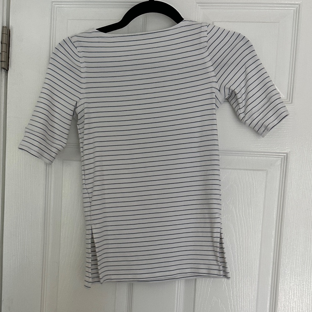 Madewell Black and White Striped Short Sleeve Tee